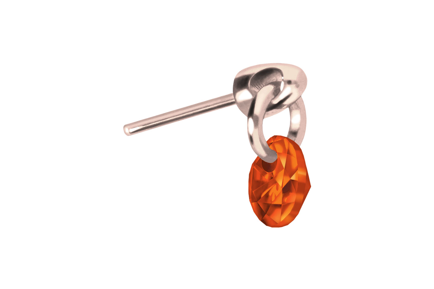 Titan Aufsatz mit Push Pin RUNDER KRISTALL von Piercingline